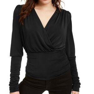 Leyden Gathered Wrap Blouse Sz M